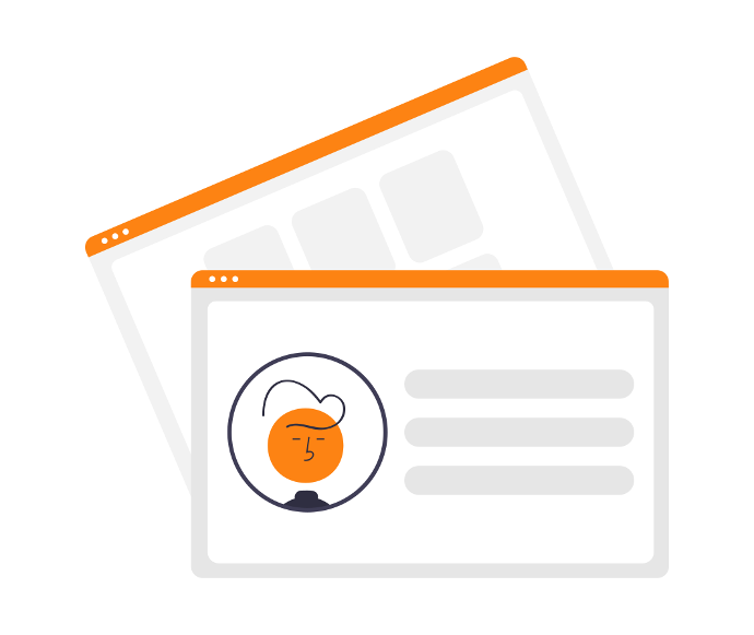 User profile and webpage interface. Profile and webpage interface.